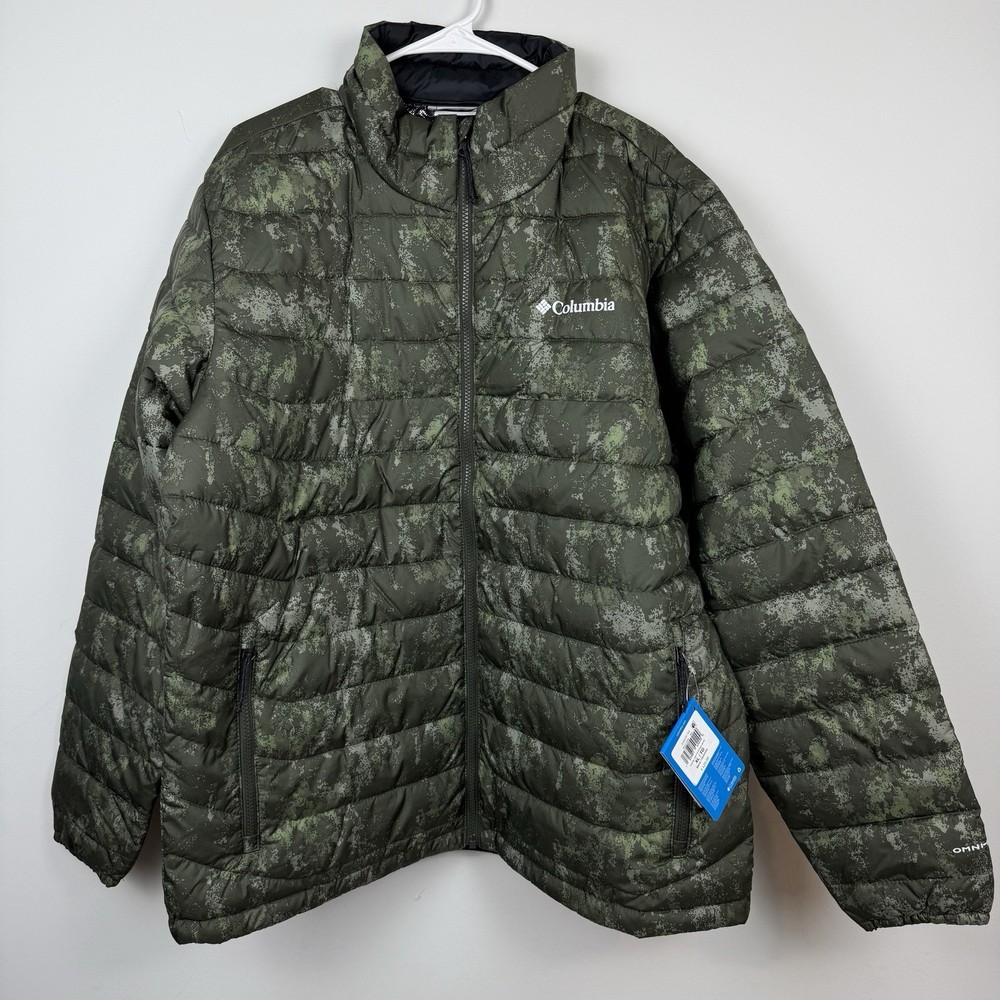 Columbia Men's XL Powder Lite Camo Green Reflective Insulated Puffer Jacket NWT