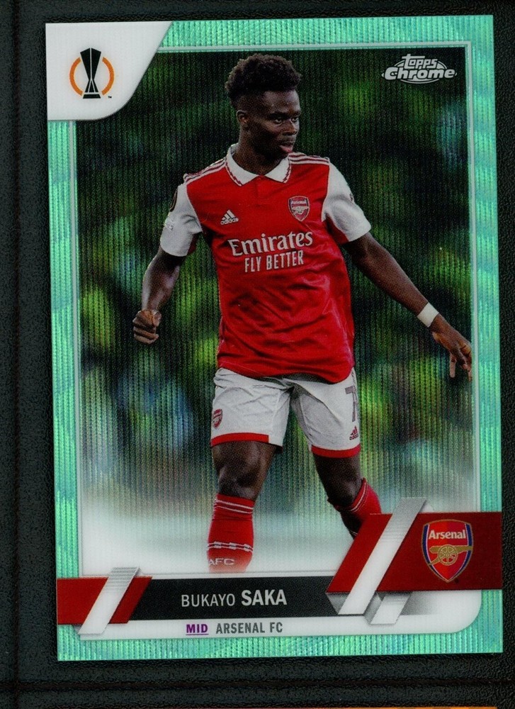 2024 Bukayo Saka 182/199 Topps Chrome Teal Wave