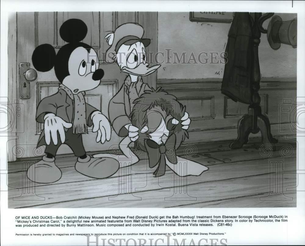 1983 Mickey Mouse and Donald Duck in Mickeys Christmas Carol Press Photo