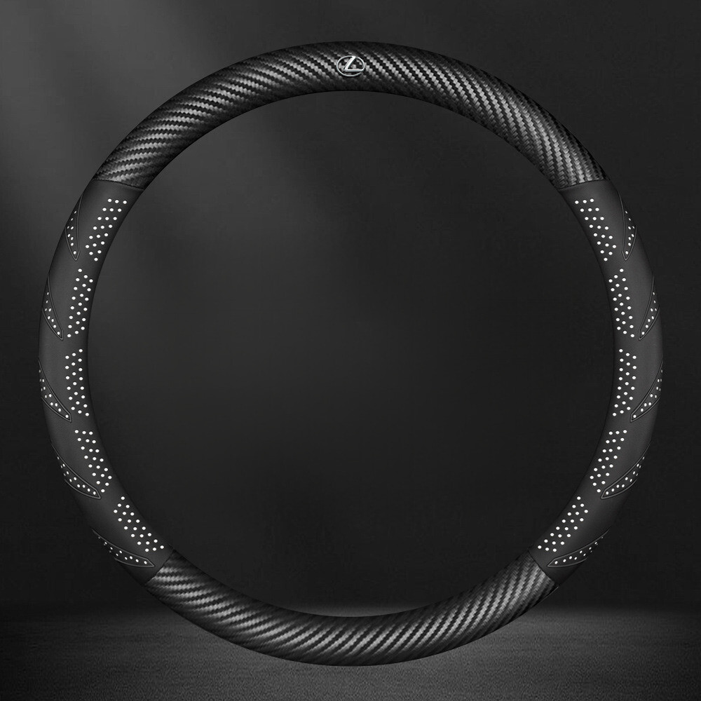 Lexus Beige Leather Carbon Steering Wheel Cover 15