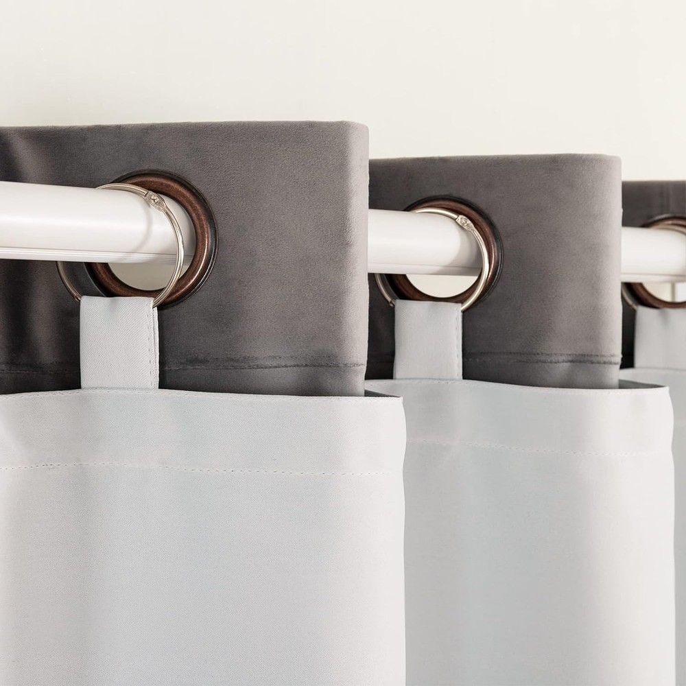 Blackout Curtain Liner Panels for Your Drapes - Set of 2 - Lock Rings 92