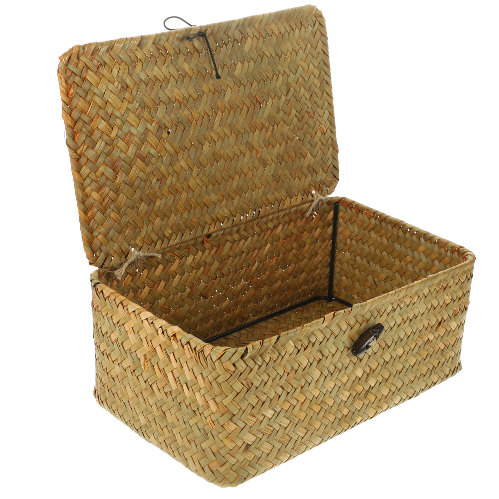 3 Pcs Hamper Basket Handmade Storage Seaweed Woven Debris Box Baby Child
