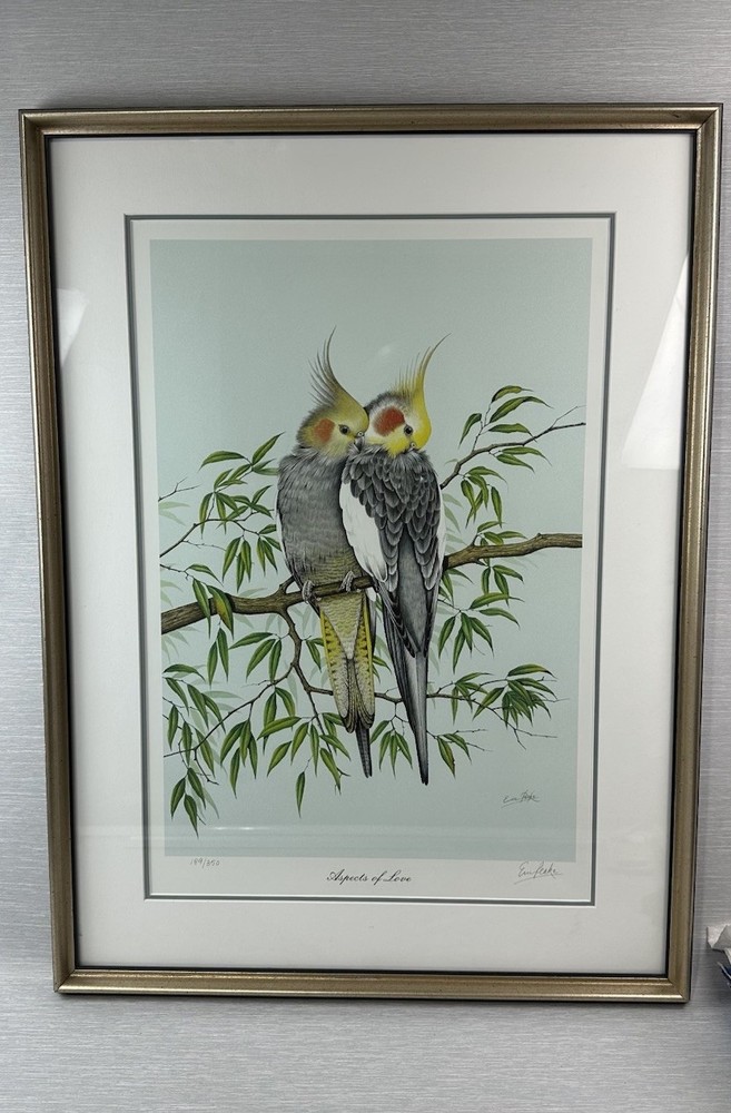 Artwork Signed Numbered Eric Peake Aspects Of Love Parrots limited edition 1980s