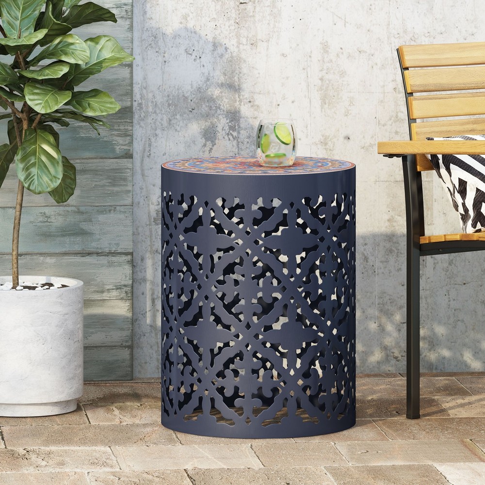 Christopher Knight Castana Outdoor Lace Cut Side Table  