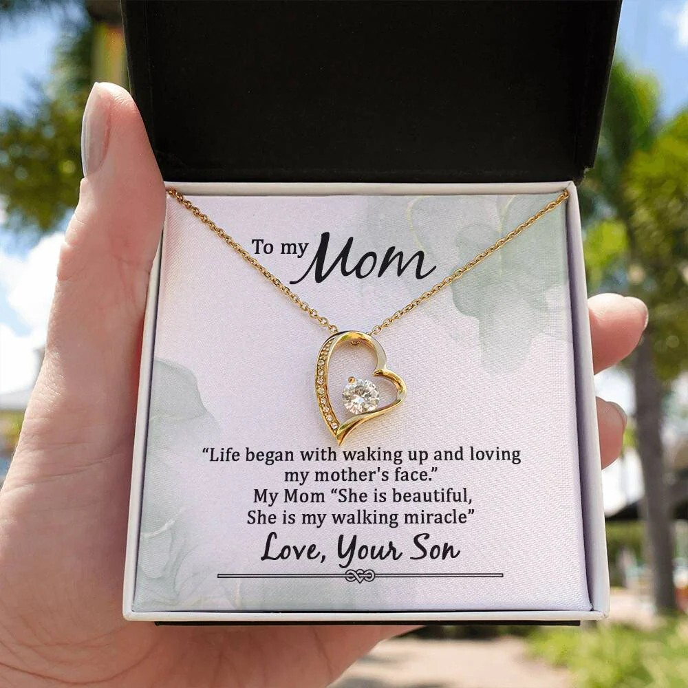 Mothers day Gifts, Personalised Message Card Jewellery, From Son, Christmas gift-image