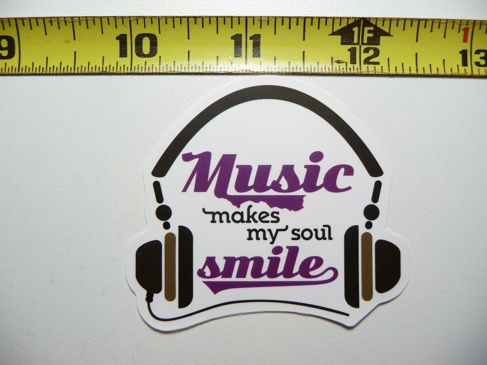 Music Lover Soul Smile Headphone Sticker Decal for Musicians