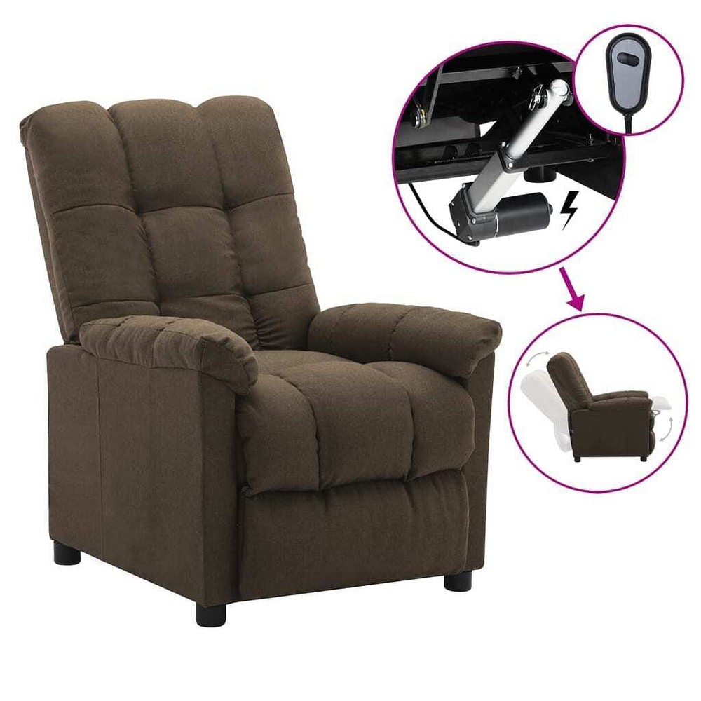 Brown Fabric Recliner Chair by vidaXL Comfortable and Durable  