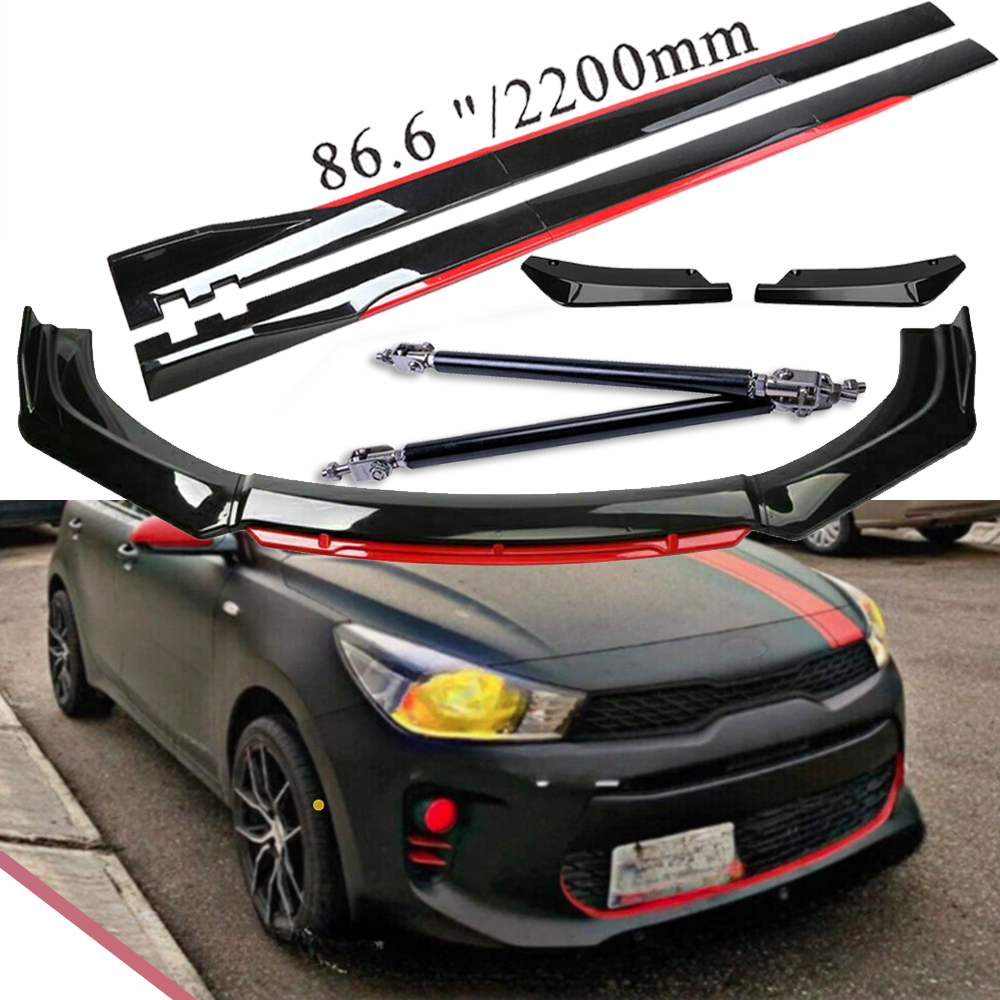 For Kia Rio 2001-2022 Front Bumper Lip Spoiler Splitter Side /Skirt Body