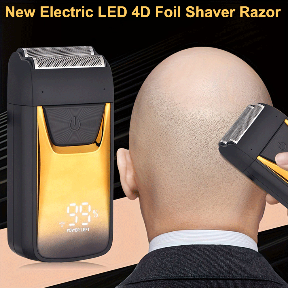Wet/Dry Electric Beard Shaver Razor Men's Portable Cordless Beard Trimmer LED BK