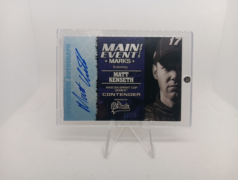 2010 Press pass  MATT KENSETH Wheels Autograph Main Event  02/25  AUTO MINT