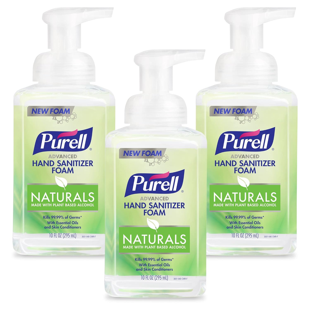 Advanced Hand Sanitizer Naturals Foam with Plant-Based Ethanol, 10 Fl Oz Foam Pu