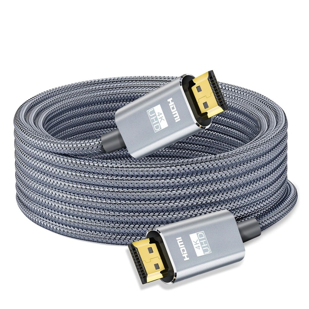 50ft 4K HDMI 2.0 Cable - High-Speed Braided Cord for Ultra HD 15M