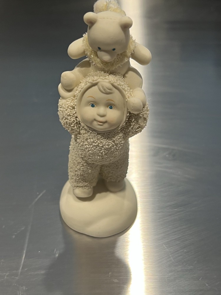 Snow Baby Holding Teddy Bear Toy - Adorable Winter Gift