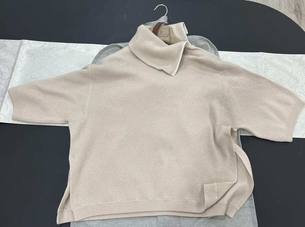 Brunello Cucinelli Women Cashmere Box Sweater Sz XS Oversized
