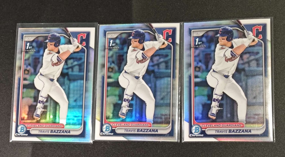 Travis Bazzana 2024 Bowman Chrome Draft 1st Refractor Guardians #BDC-1 Lots3 HD