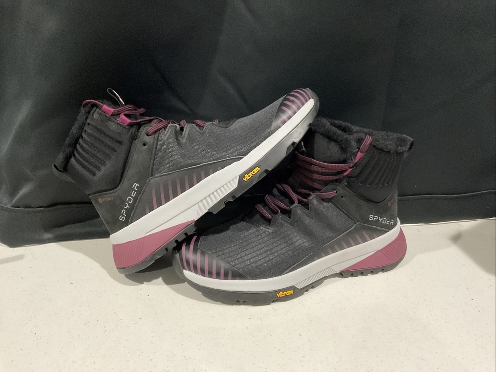 Spyder Summit Women's Hiking Boots, Black Sz 8.5 Winter Purple Vibram NEW