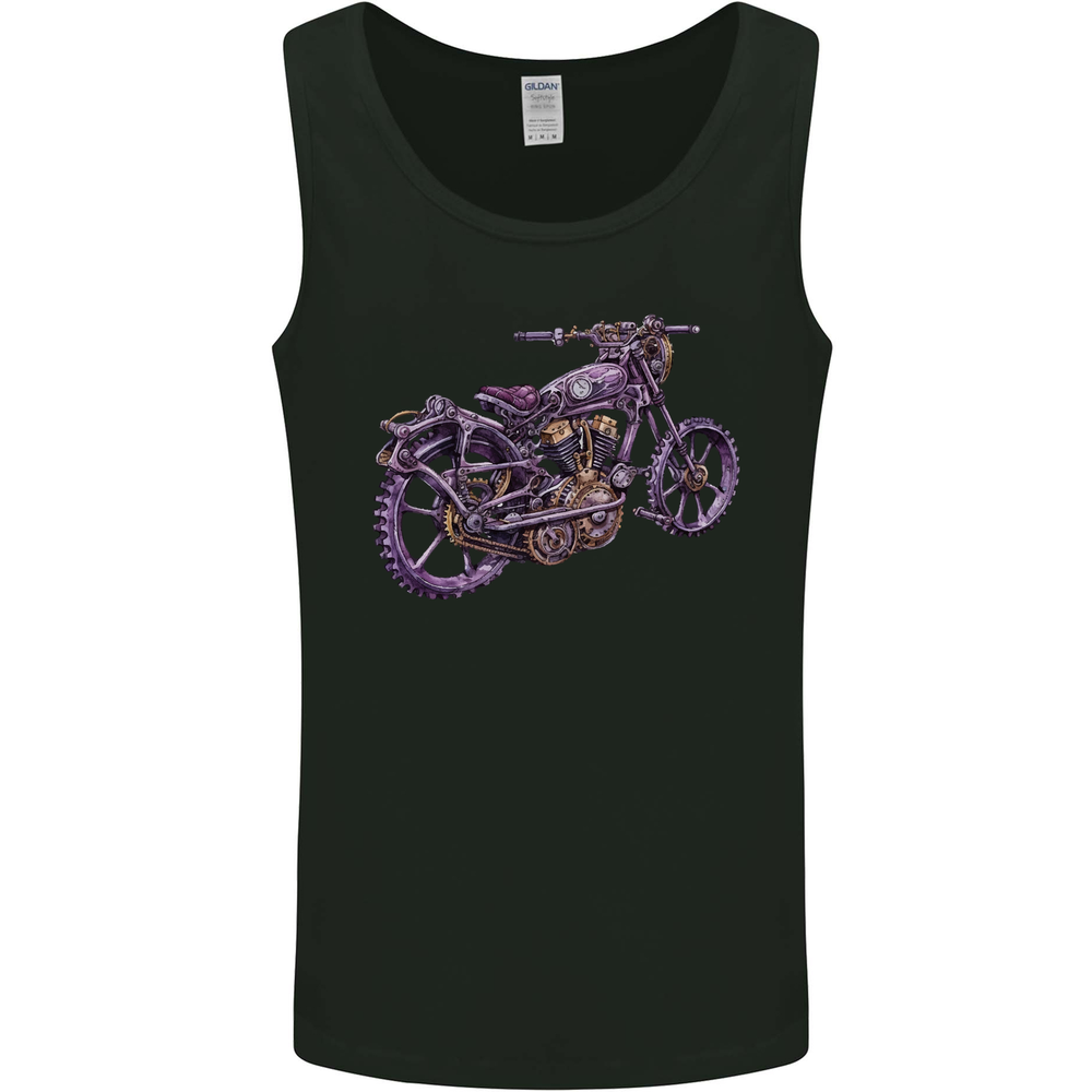 Steampunk Motorbike Motorcycle Biker Mens Vest Tank Top