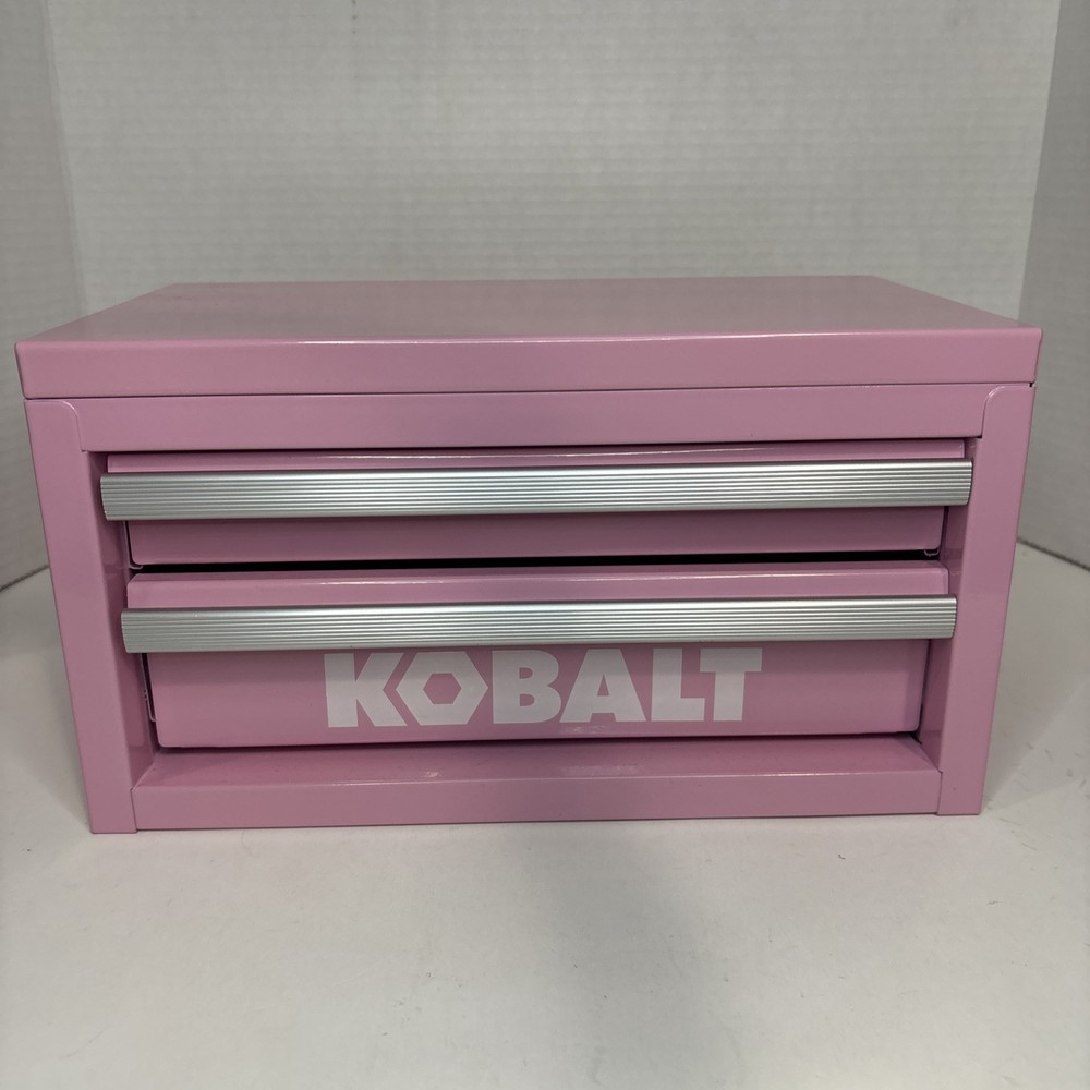 KOBALT Mini STEEL Tool Box w/ 2 Magnetic Drawers + LIFT-UP Lid, PINK Never Used!