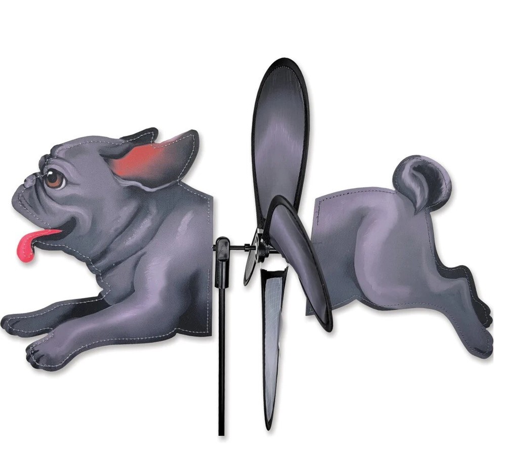 Black PUG Petite Spinner Garden Wind Spinner by Premier Kites -New Design