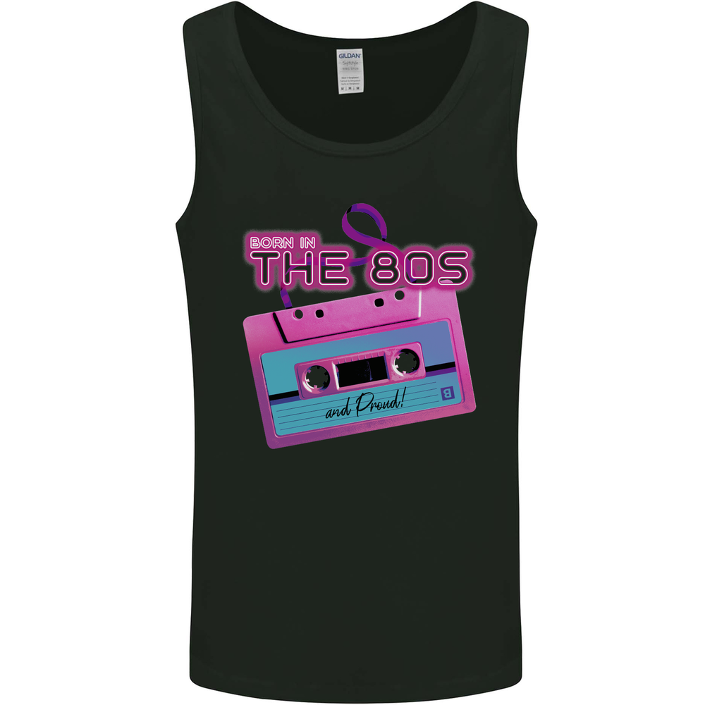 Born In the 80s Funny Birthday Music 80's Mens Vest Tank Top