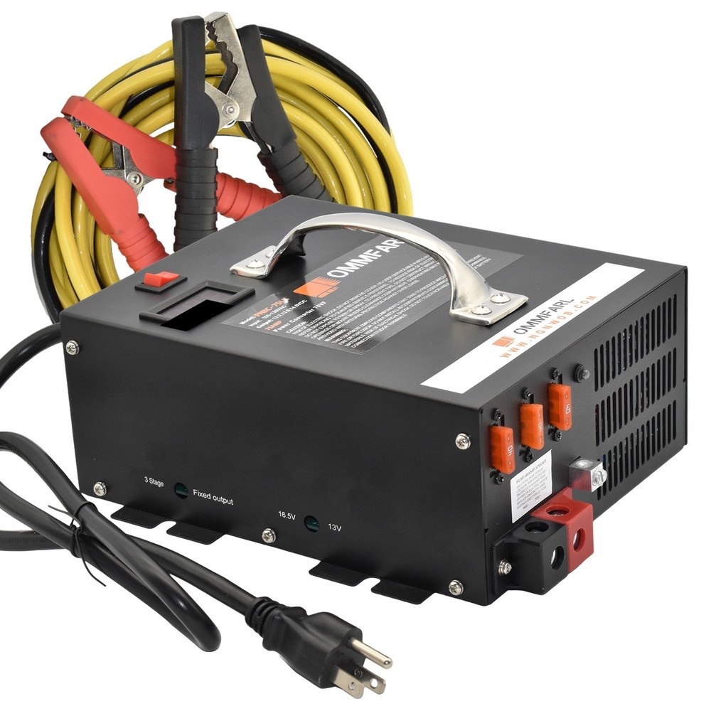 75 amp Power Converter for rv Camper with Handle and 15ft Cables,Battery Charger