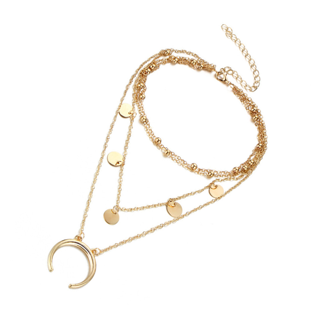 Sparkling Rhinestone Multi-Layer Necklace Charm Costume Jewelry