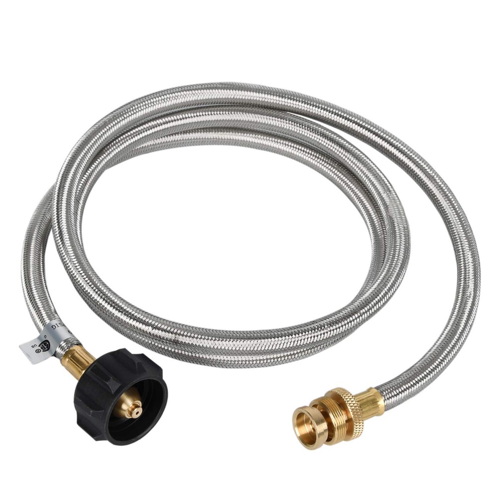 4 FT Stainless Steel Braided Propane Adapter Hose 1 lb to 20 lb Converter for...