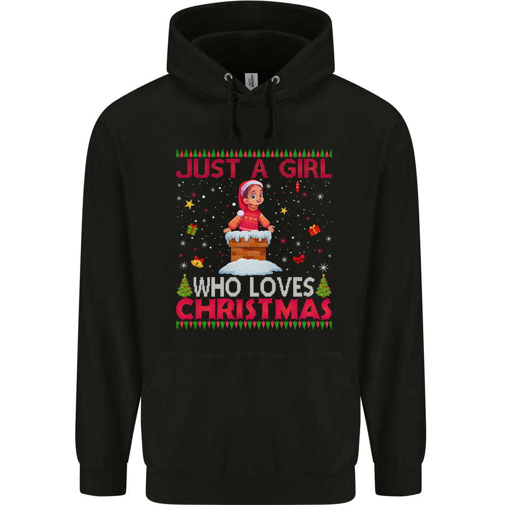 Just a Girl Who Loves Christmas Funny Mens 80% Cotton Hoodie