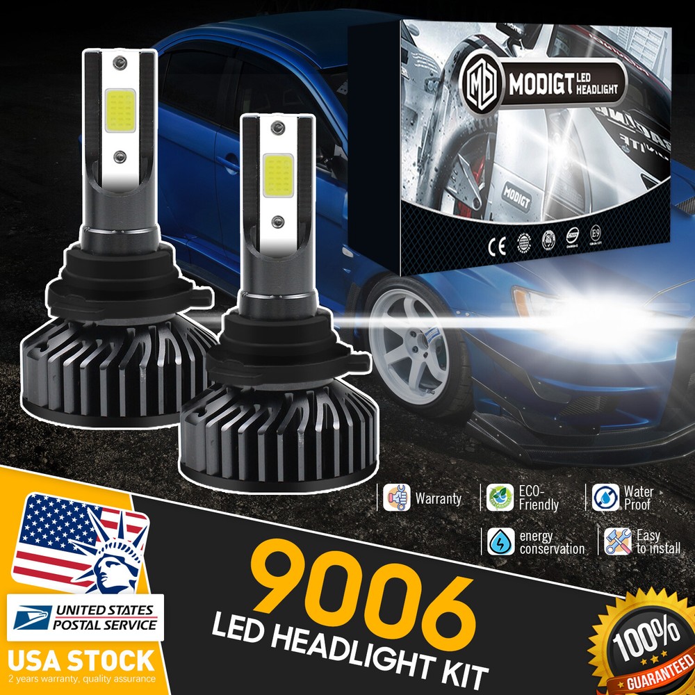Durable 9006 LED Headlight Bulbs Kit High Low Beam Super Bright 6000K For Dodge