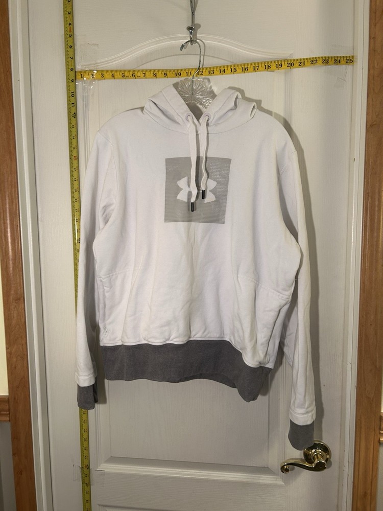 Under Armour Women's UA THREADBORNE FLEECE GRAPHIC HOODIE White Gray L