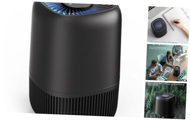 Office Air Purifier with H13 HEPA Filter Covers 1076 Ft² for Pets in Black
