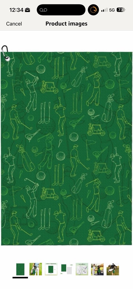 Green Various Golf Player Funny Golf Towel for Golf Bags with Clip