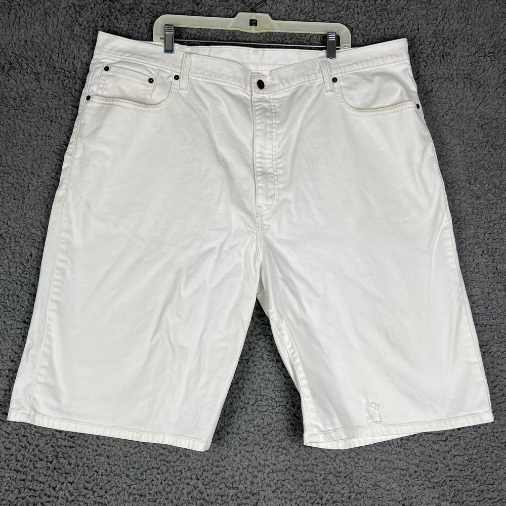 LEVI'S 569 Men Sz 44 Jean Shorts White Denim Jorts Baggy Casual Y2K Hip Hop-A