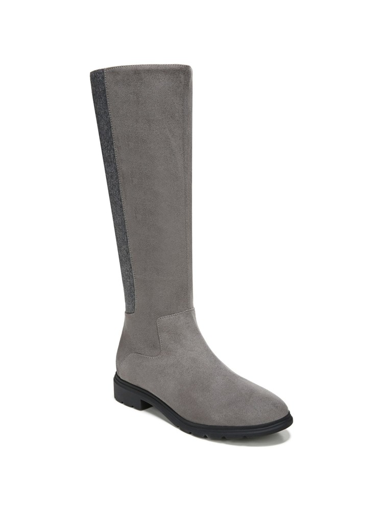 DR SCHOLLS Womens Gray New Start Round Toe Block Heel Riding Boot 7.5 M WC