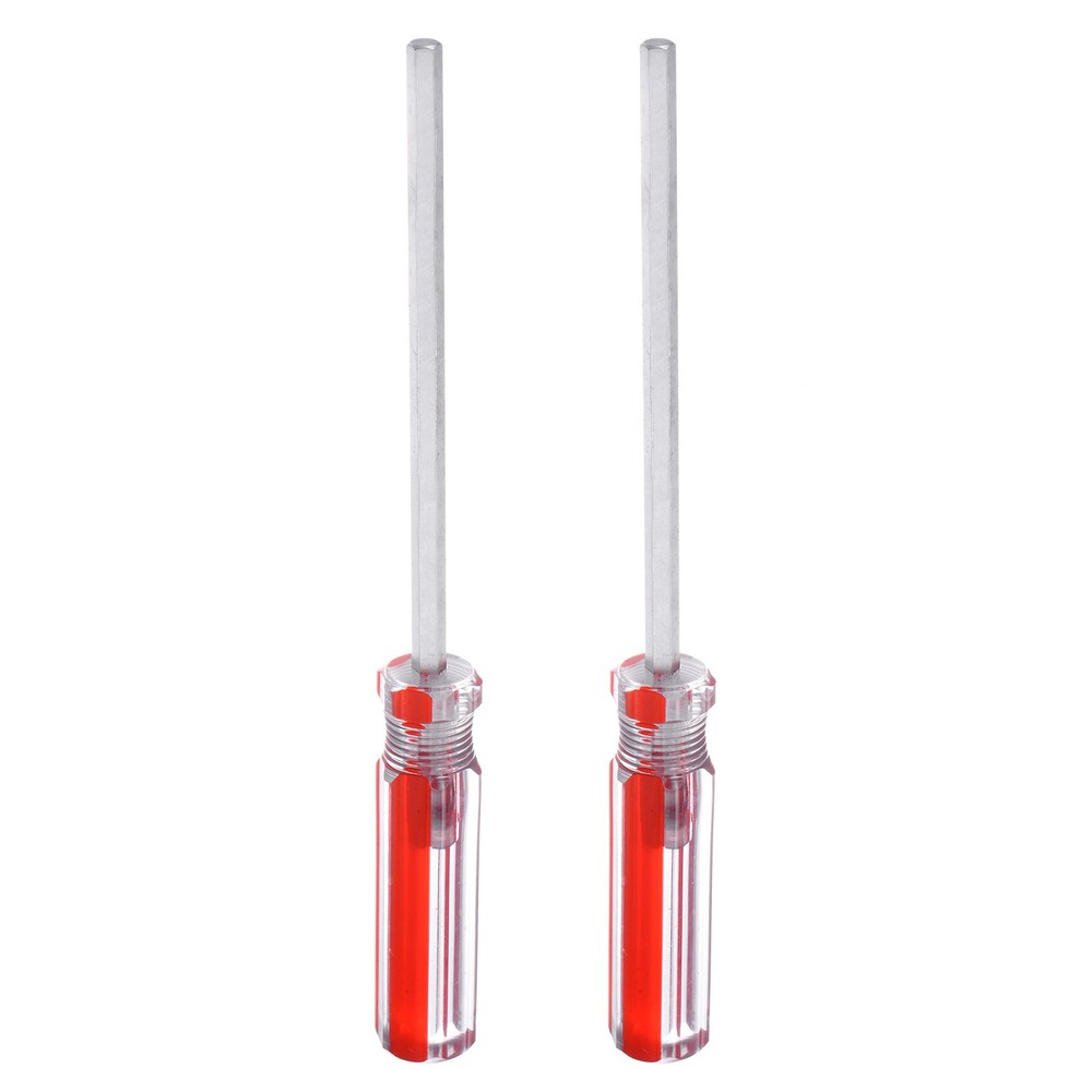 2pcs 125mm H6.0 CR-V Magnetic Hex Screwdriver Red Hexagonal Screw Driver