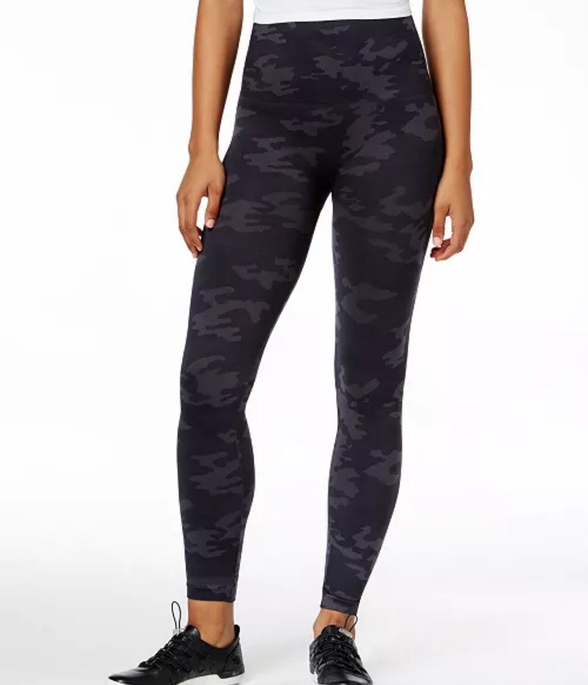 Spanx Camp Leggings Look At Me Now Womens XL Black Seamless Stretch FL3515