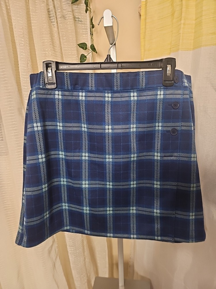 SO Blue Plaid Front Wrap Mini Skirt in XXL - Stylish & Flirty Fit