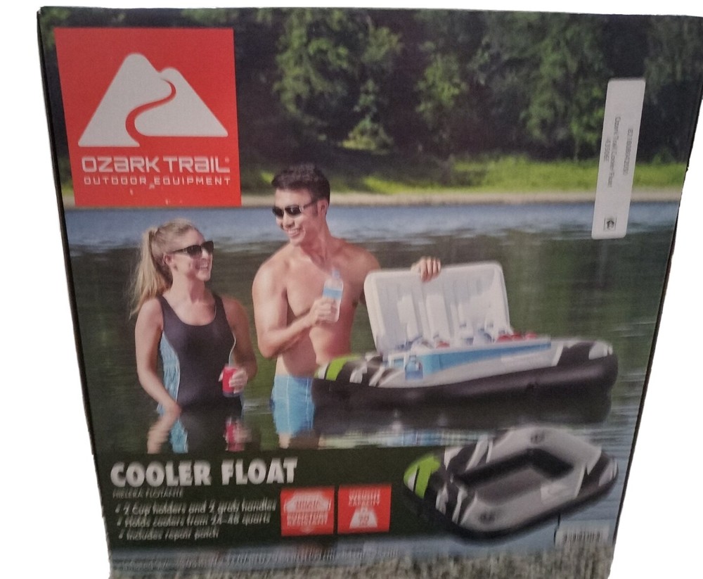 Ozark Trail Inflatable Cooler Float Holds 24-48 Quart Coolers 2 Cup Holders