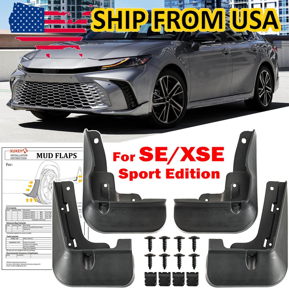 4pcs For Toyota Camry SE XSE XV80 2024 2025 Mud Flaps Splash Guards Front Rear
