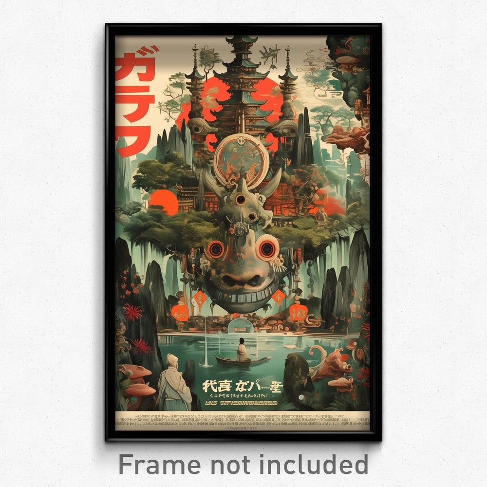Retro Japanese Psychedelic Film Poster - Gloomy Hideout Art Print