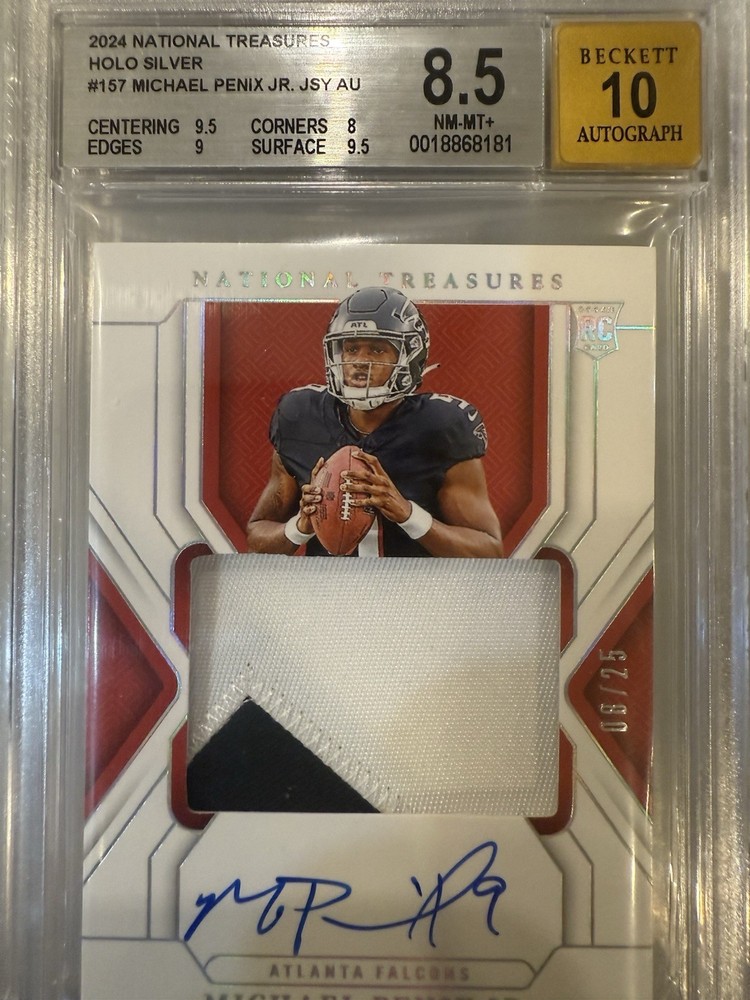2024 National Treasures Silver Michael Penix True RPA /25 BGS 8.5/10🔥🔥🔥
