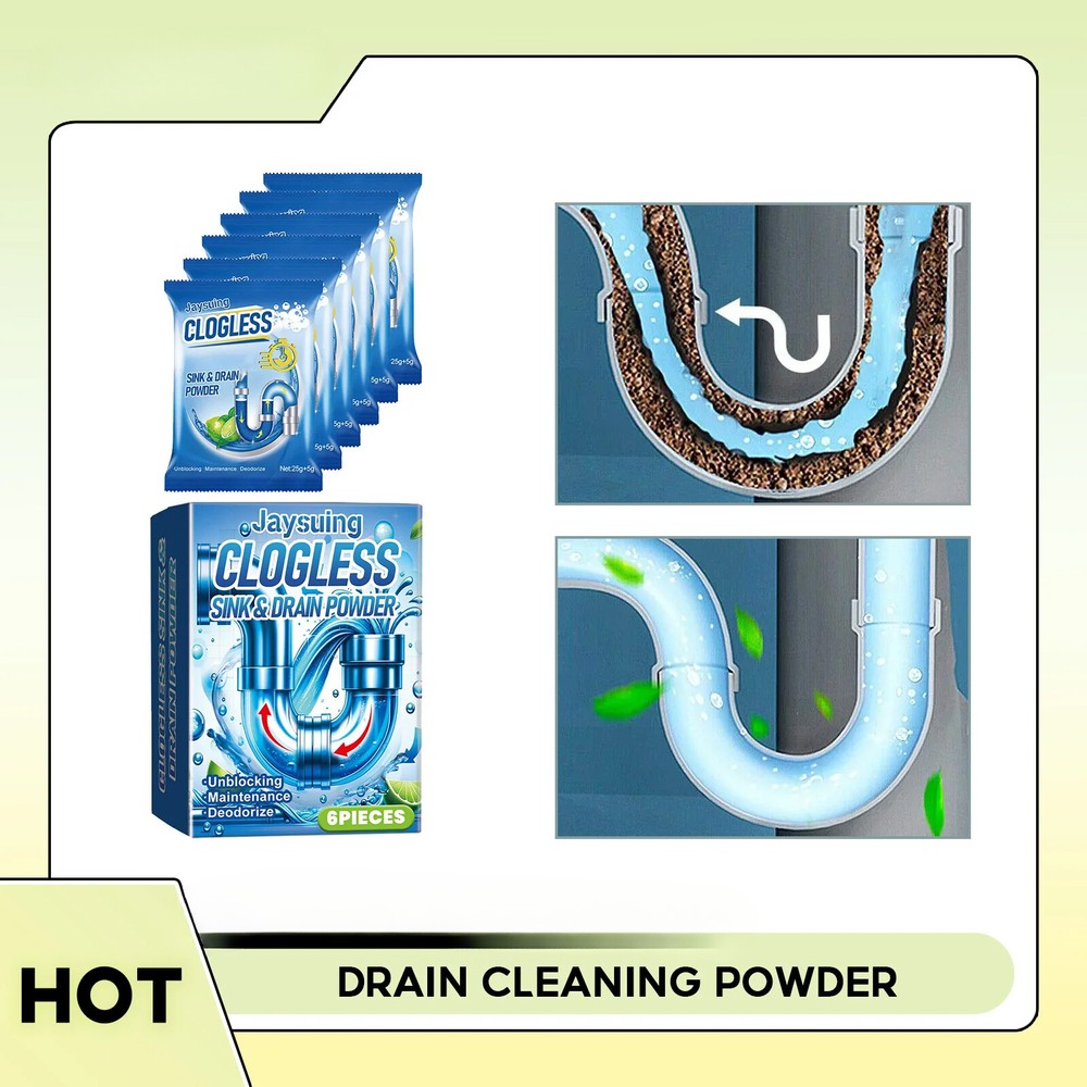 Drain Cleaning Powder Clogs Kitchen Sewer Power Pipes Channel Remover Prevent