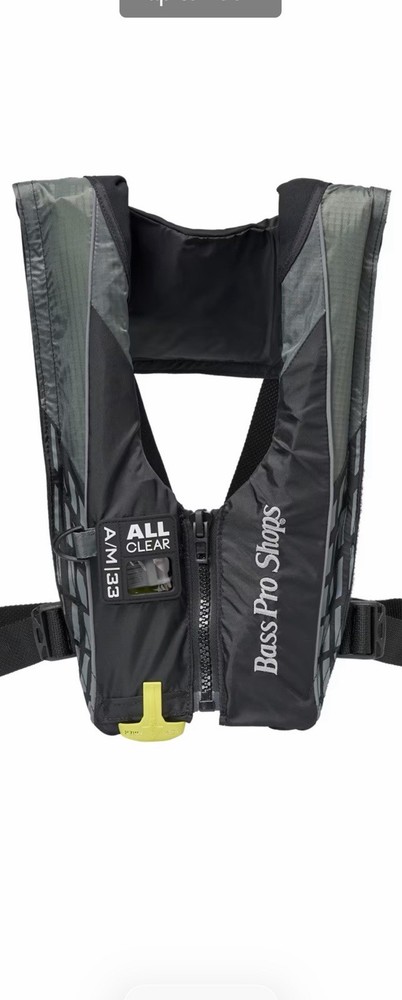Bass Pro Shop A/M-33 All Clear Auto/Manual Inflatable Life Jacket - Black