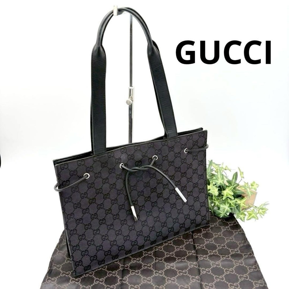 GUCCI GG Canvas Tote Bag in Black - Authentic G0503436