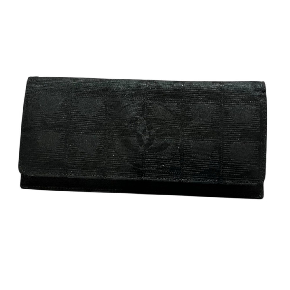 Chanel Travel Line Continental Bifold Wallet black