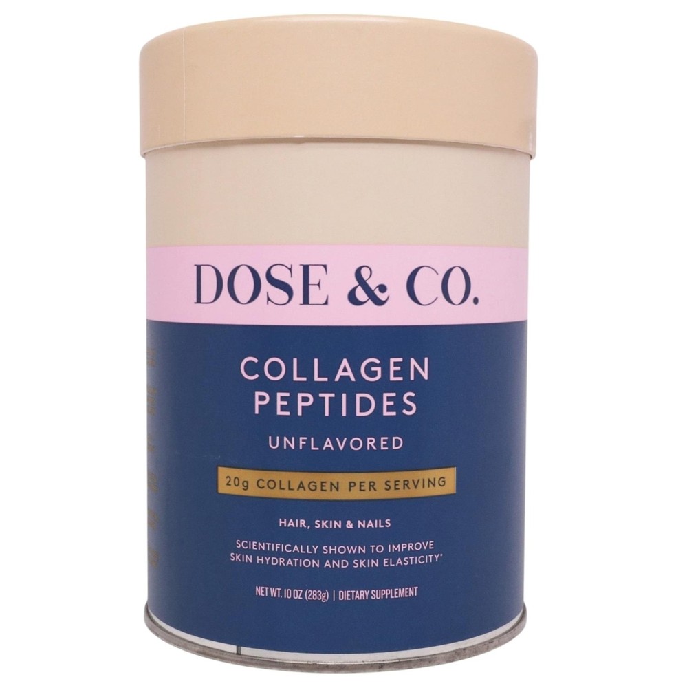 DOSE & CO. Collagen Peptides 20g Skin Dietary Supplement - Unflavored - 10 oz.