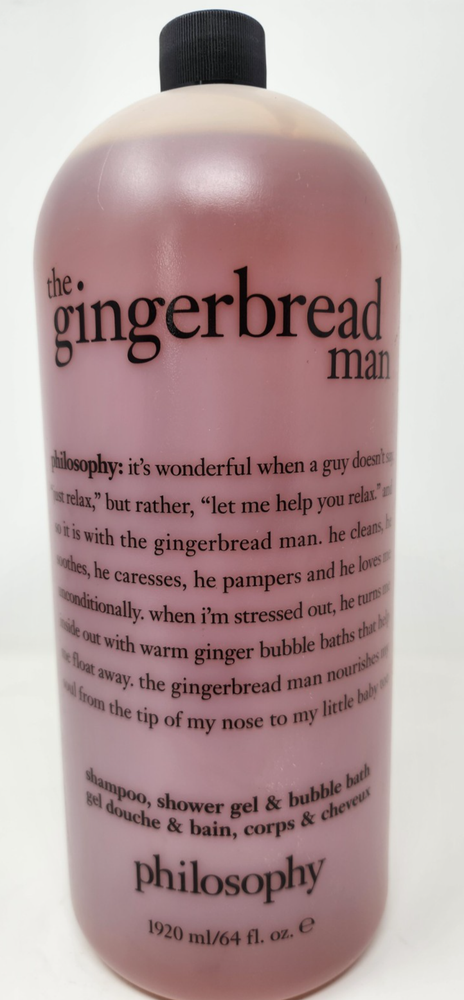 PHILOSOPHY GINGERBREAD MAN SHOWER GEL SHAMPOO BUBBLE BATH 64 OZ NEW