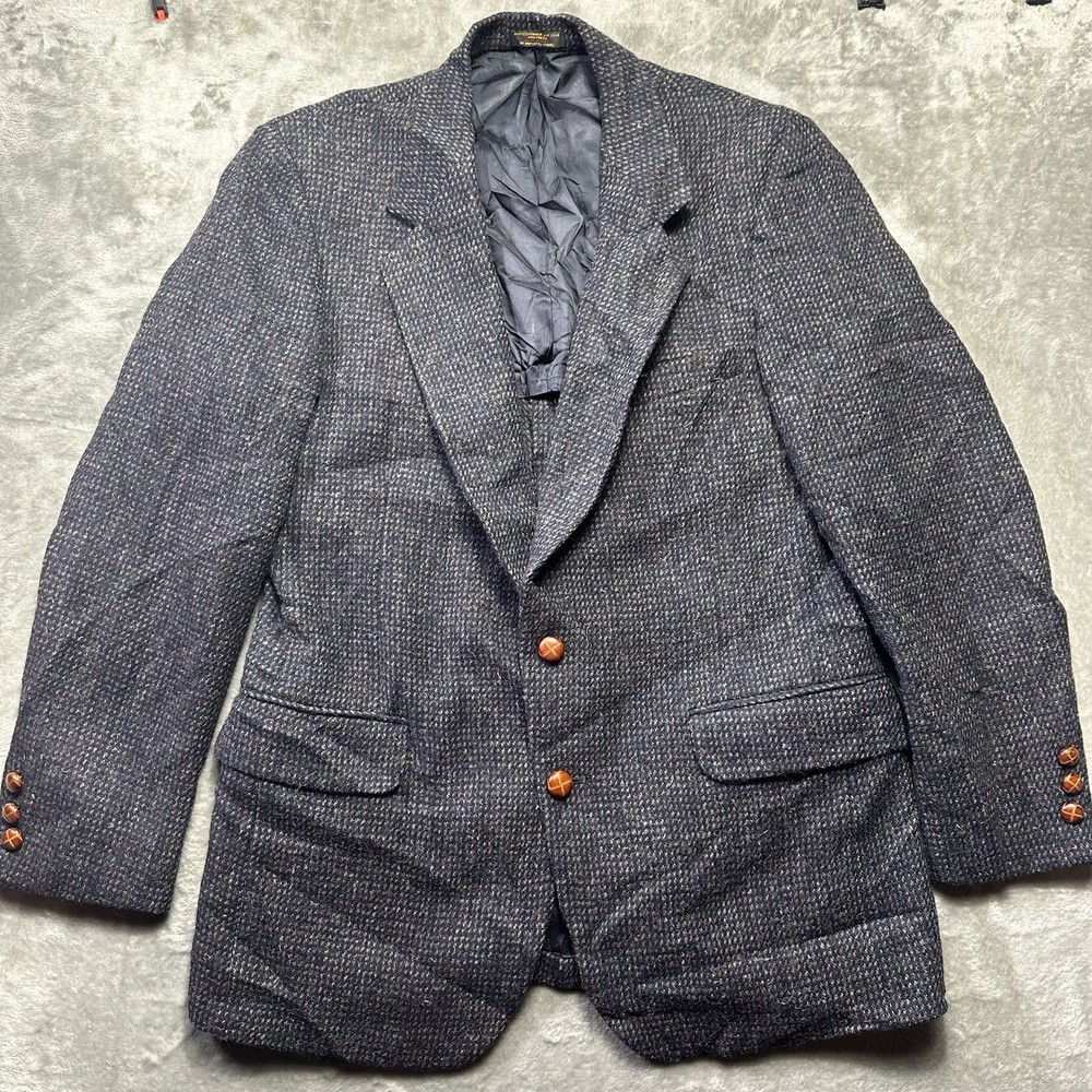 Vintage Harris Tweed Scottish Wool USA Made Blazer Jacket Size 38R