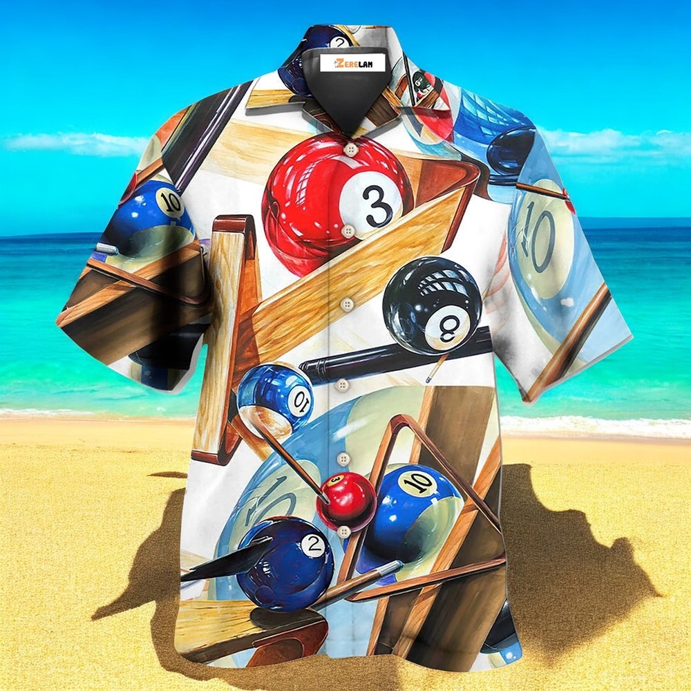 Billiard Pool Playing Games Hawaiian Shirt For Men US Size Summer Style New