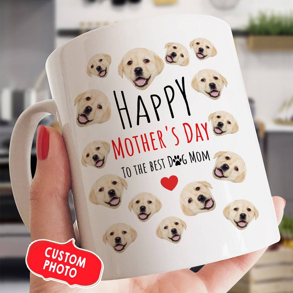 Custom Dog Mom Mug Funny Dog Face Design Perfect Mother's Day Gift
